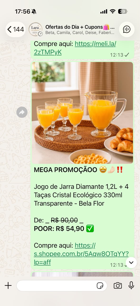 Print real — Jarra Diamante + 4 Taças